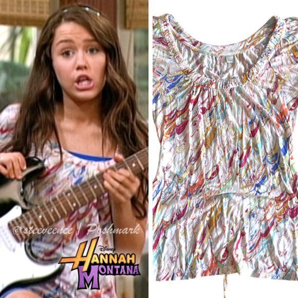 Tops - RARE Multicolor Marble Print Top ASO Miley Stewart